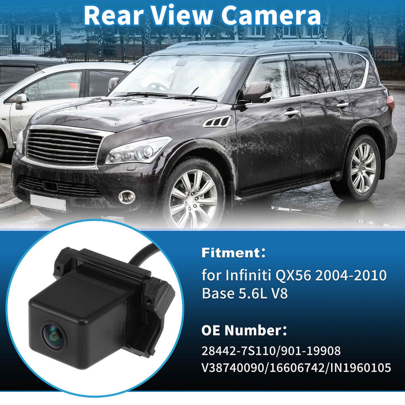 Rear View Camera for Infiniti QX56 2004-2010 Base 5.6L V8 Park Assist Backup Reverse Camera Replace No.28442-7S110/901-19908/V38740090/16606742/IN1960105