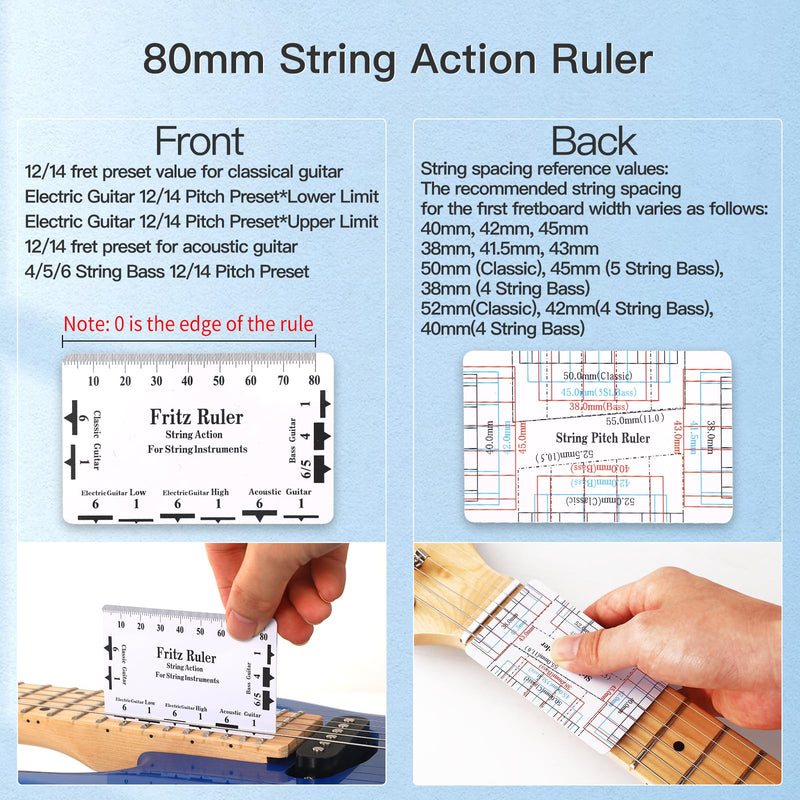 27 PCS Guitar Tools for Set Up, Intonation Adjustment and Repair, Guitar Maintenance Kit for Guitar Bass Banjo and Ukulele, Guitar Gift for Guitar Enthusiast