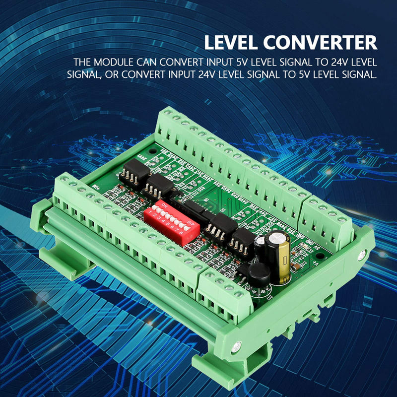 [AUSTRALIA] - Voltage Level Converter 8-5V24V-D 8-Channel NPN/PNP to NPN 5V/24V Mutual Conversion SquareWave Conversion Module Level Converter 10MHZ Level Conversion Board 