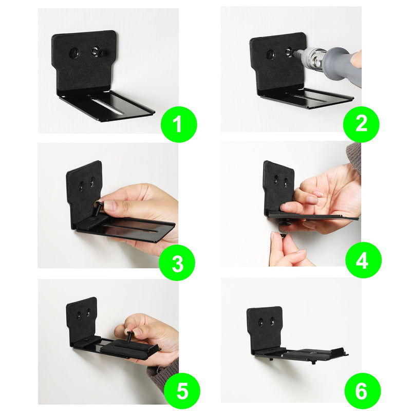 [AUSTRALIA] - Suixing Adjustable Soundbar Mount, Universal Sound Bar Wall Brackets Works with Most Sound bar Mounts, Length Adjustable 3.4''-5.2'', Removable and Lockable Mounting Bracket(Square) Black_3.4"-5.2" Length Adjustable 3.4"-5.2" 
