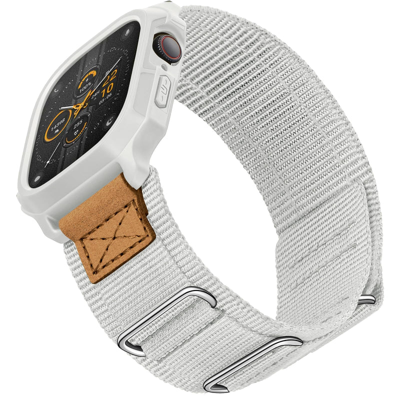 Bundle of the Rugged Nylon Velcro Apple Watch Band (Army Green/Apricot grey)