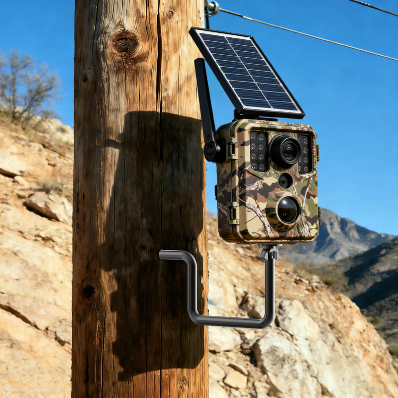 [AUSTRALIA] - Trail Camera Mount, 4 Packs Trail Cam Mounts, Tree Hunting Accessory, 360° Rotatable Game Camera Holder with 1/4"-20 Screw, Heavy Duty Trail Cam Mount for Hunting Cameras/Action Cameras/Solar Panels 