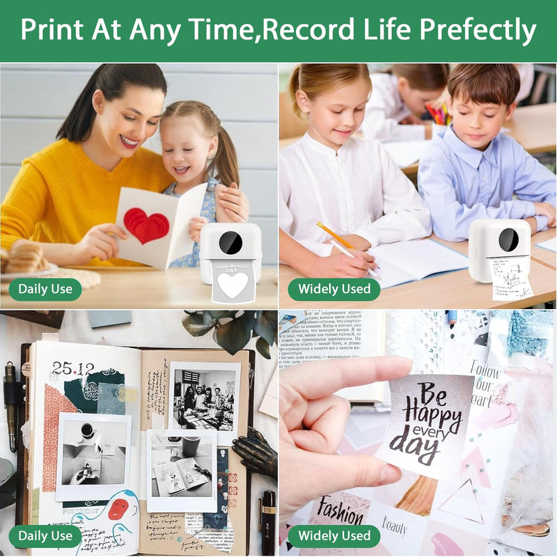20PCS Mini Printer Paper,Thermal Sticker Paper,Self-adhesive,Mini Thermal Printer Paper,Mini Photo Printer Labels, For Photos, To-do Lists,Notes,Black On White,5.7 x 2.5cm