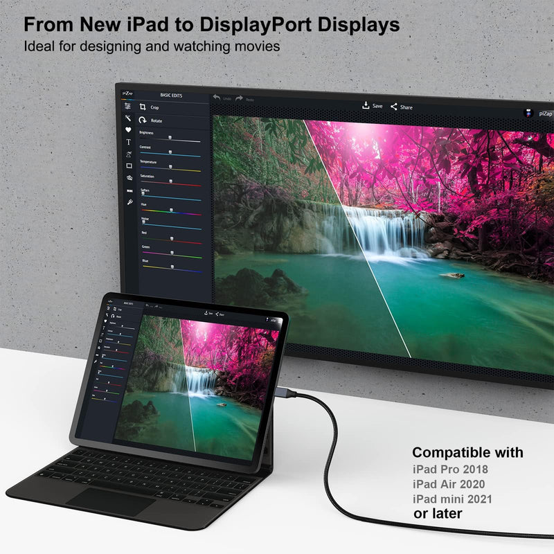 BENFEI 5 Pack USB-C to DisplayPort 6 Feet Cable(8K@60Hz 4K@144Hz), USB Type-C to DisplayPort Cable [Thunderbolt 3/4/5 Compatible] with iPhone 15 Pro/Max,MacBook Pro/Air 2023,iPad Pro,iMac,S23,XPS 17 Gray(Aluminium Shell)