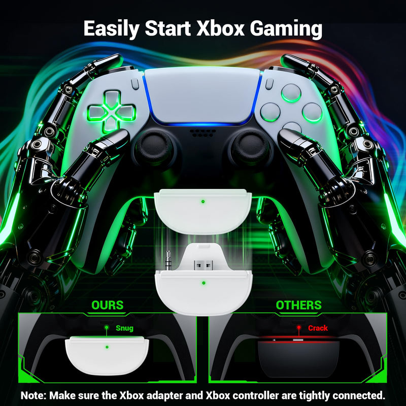 [AUSTRALIA] - Wireless Gaming Headset for Xbox Series X|S, Xbox One, PC, PS5, PS4, Mac, Switch, 2.4 GHz Wireless & Bluetooth 5.4 Gaming Headphones with Noise Canceling Microphone, 50Hr Battery, 50mm Drivers-White White 