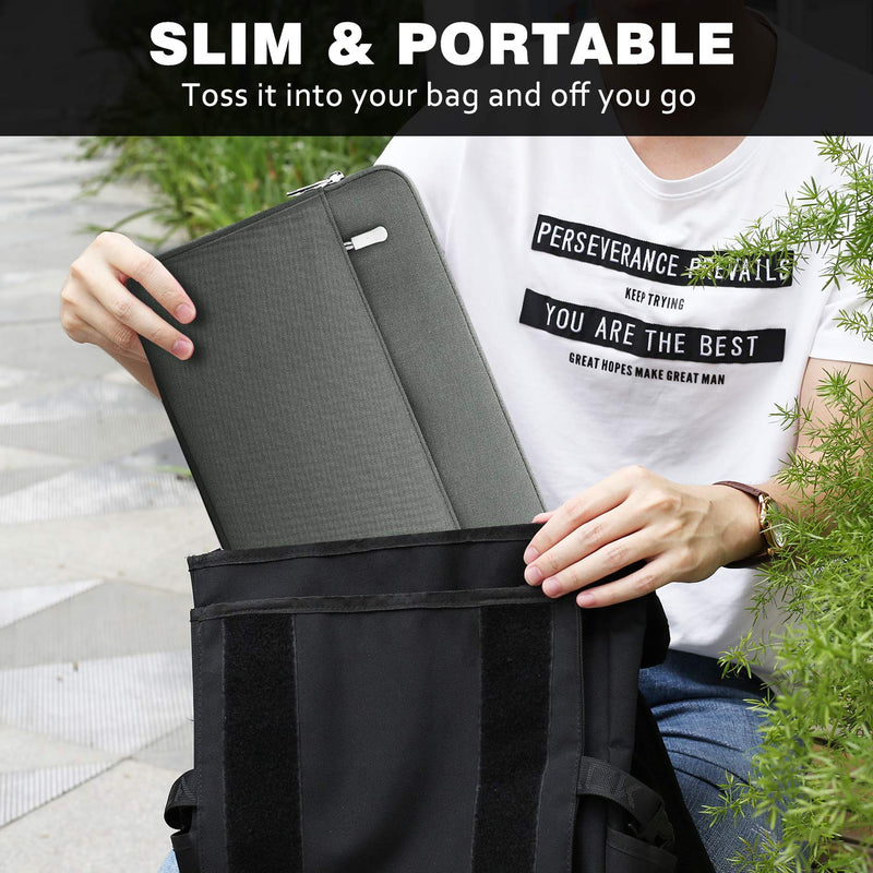 MoKo 11 Inch Tablet Sleeve Bag Carrying Case Fits iPad air 5 10.9" 2022, iPad Pro 11 M2 2022-2018, iPad 10th 10.9, iPad 9/8/7th Gen 10.2, iPad Air 4 10.9/Air 3 10.5, Tab S8 11"/Tab A 10.1, Dark Gray 9-11 inch