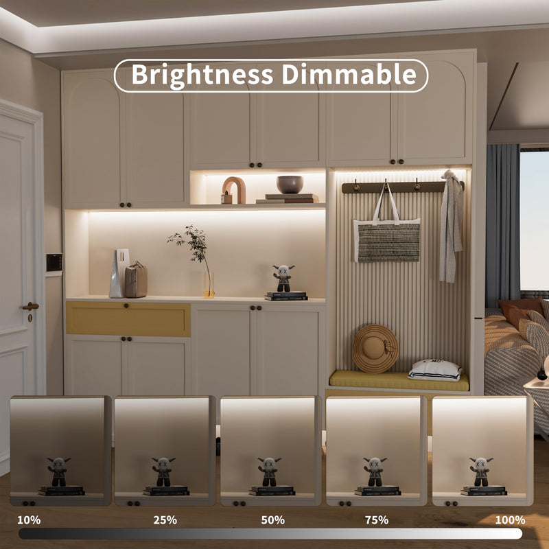 [AUSTRALIA] - MIWISE COB LED Strip Light 32.8ft/10m,CRI 90+ Daylight White 6000K High Lumen Dimmable Super Bright Flexible DC24V LED Tape Light with Controller/Dimmer,for Cabinet Home Office DIY Lighting Projects 32.8 ft 