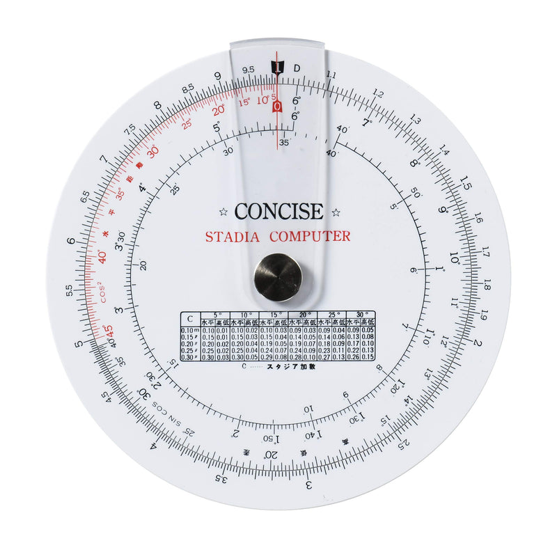 Concise 100850 Stadium Ruler Circular Calculator