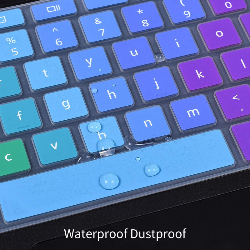 Colorful Keyboard Cover for Dell 11.6 Chromebook 3100 / Dell Chromebook 11 3120 3180 3181 3189 5190 P22T 11.6" / Dell Chromebook 13 3380 13.3" Protective Skin, Dell Chromebook Accessories, Rainbow 11.6 Inch