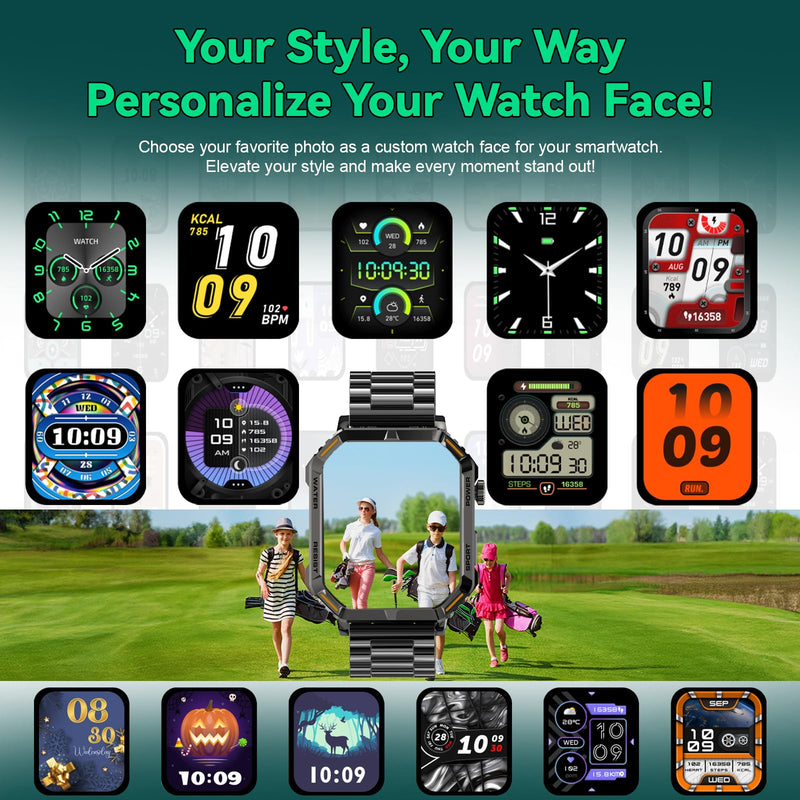 Smart Watch for Men, 1.96" Display, 200+ Sports, IP67 Waterproof | Answer/Make Calls,Fitness Tracker with Heart Rate Health & Sleep, Sleep Tracker, Compatible for iOS & Android