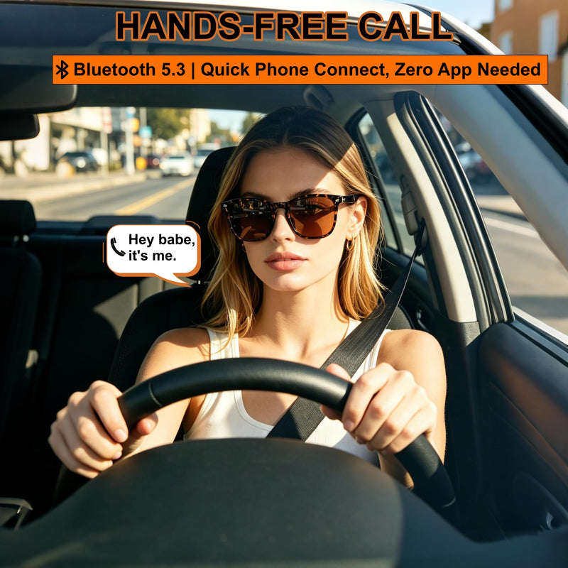 Bluetooth Audio Sunglasses for Women, Open-Ear Audio with Speakers | Bluetooth 5.3,Ultra-Clear Sound,Hands-Free Calls,UV400 Polarized Lenses,Stylish Sunglasses