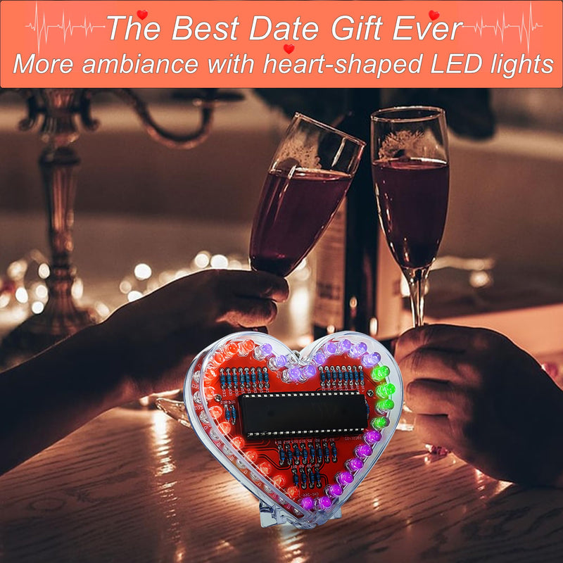 Joycabin LED Soldering Exercise Set, Heart-Shaped RGB LED Soldering Project, DIY Soldering Exercise Set, Electronic Kit for Students, Teaching and Learning Training, Valentine's Day, Handmade Gifts