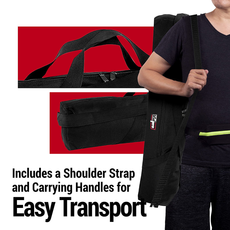 Vidpro TC-45 Tripod Carrying Case - Heavy Duty Nylon Bag with Shoulder Straps and Handles - Compact Case with Full Length Zippered Closure Plus External Pocket Fits Tripod with Head up to 45 Inches 45" Long