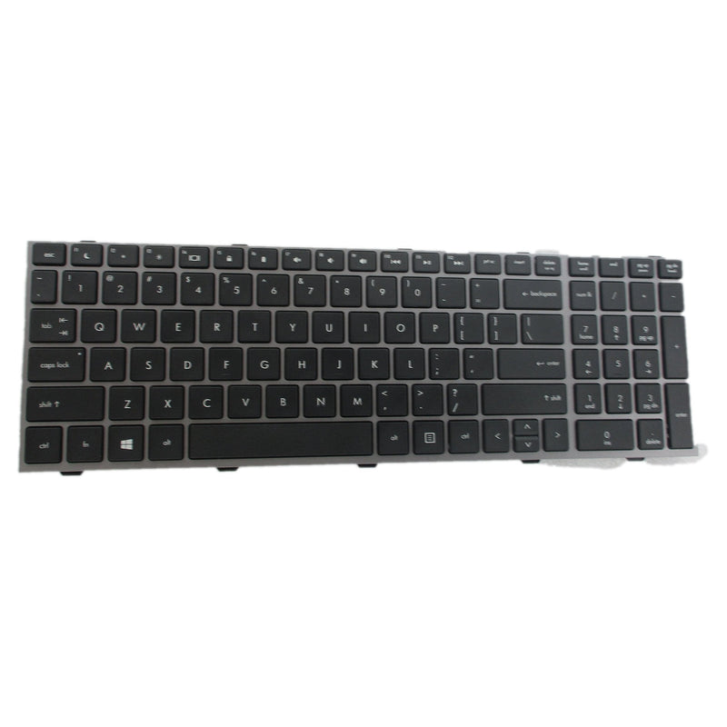 SUNMALL New Laptop Keyboard with Frame for HP ProBook 4540s 4540 4545s Series Compatible with Part Number 702237-001 683491-001 701485-001 Black US Layout Silver frame