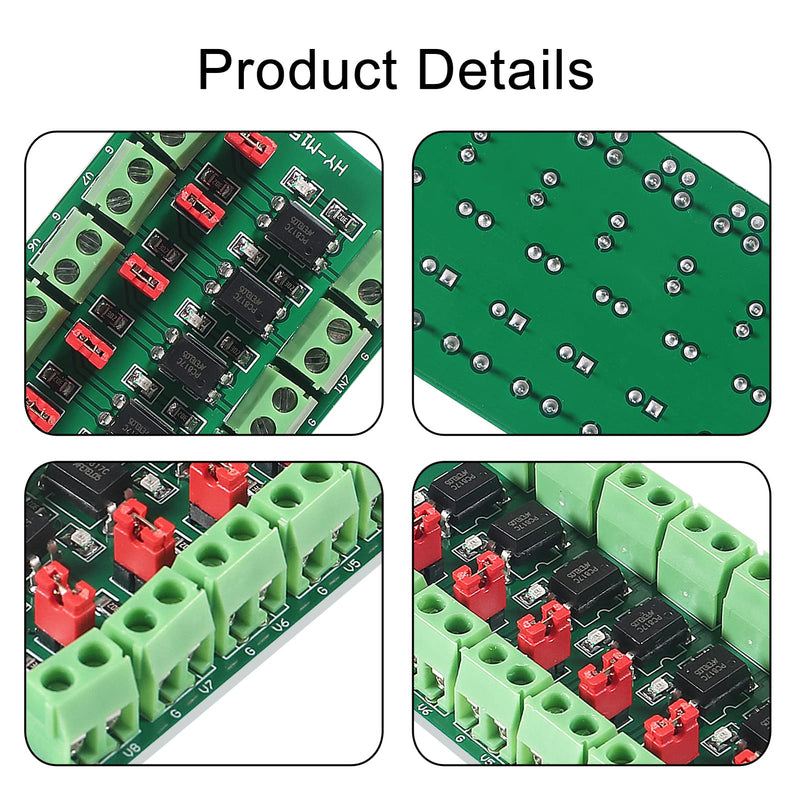 ALMOCN 4pcs 8 Channel Optocoupler PC817 8 Channel Disconnect Board Voltage Converter Adapter Module 3.6-30V Driver Photoelectric Insulated Module (8 Channel Optocoupler)