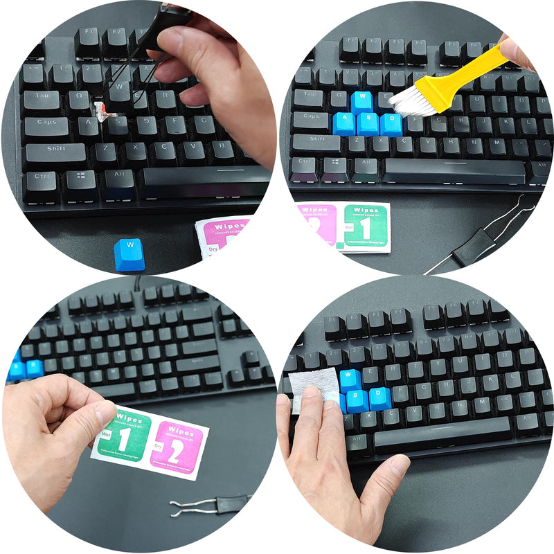 Keycap Puller Switch Pluller with Keyboard Cleaning Brush for Mechanical Keyboard, Stainless Steel Key Removal Tool