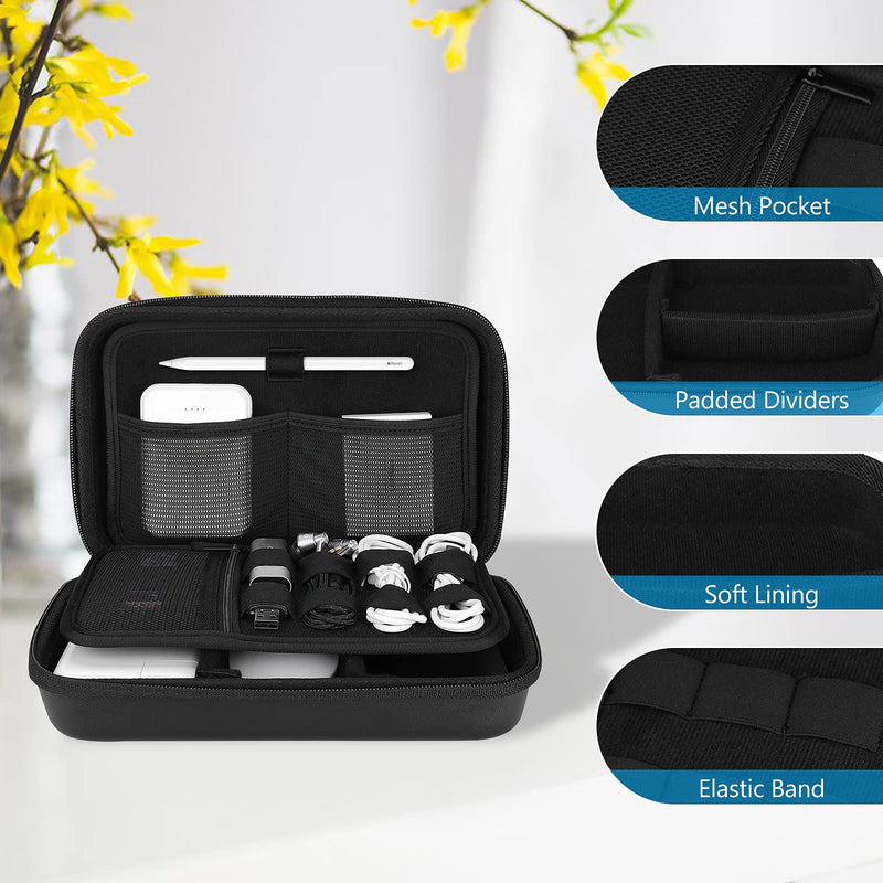 ProCase Portable Hard Drive Case Bundle with Travel Electronic Organizer