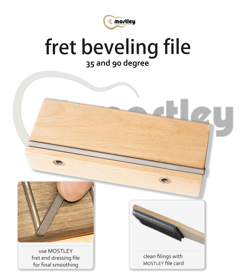 [AUSTRALIA] - Guitar 𝙁𝙧𝙚𝙩 𝙀𝙣𝙙 𝘽𝙚𝙫𝙚𝙡𝙞𝙣𝙜 𝙁𝙞𝙡𝙚 Angled 35/90 Degree, Removable Frets Edge Dressing File, Luthier Fretting Sprout Beveler Tool, Fret End Trimming File with Solid Wooden Handle 
