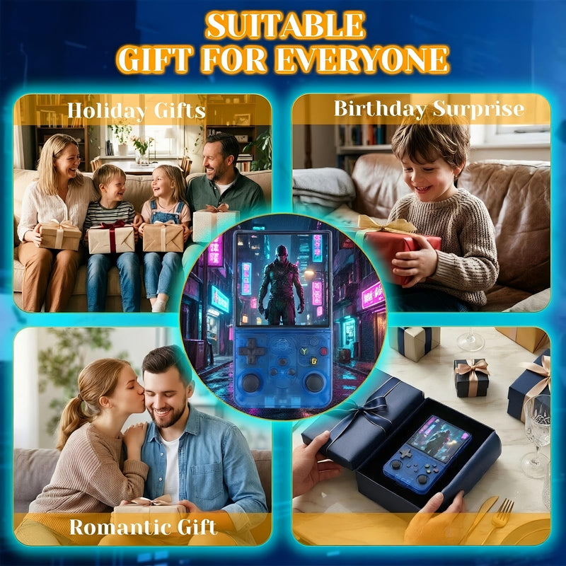 S600 Retro Gaming Console, Handheld Game Console with Games | 4.0" 720x720 IPS Display, 22,000+ Built-In Games, 4000mAh Battery, 64GB Storage for Gaming, Travel & Gifts Blue 64 GB