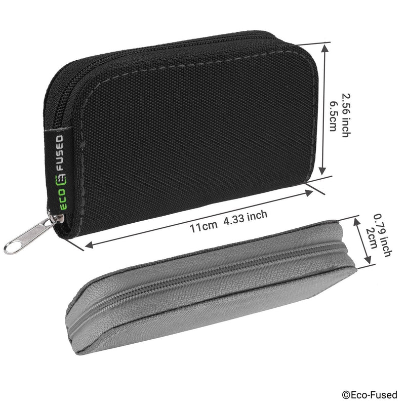 Eco-Fused Memory Card Carrying Case - Suitable for SDHC and SD Cards - 8 Pages and 22 Slots - ECO-FUSED Microfiber Cleaning Cloth Included - 2 Pack