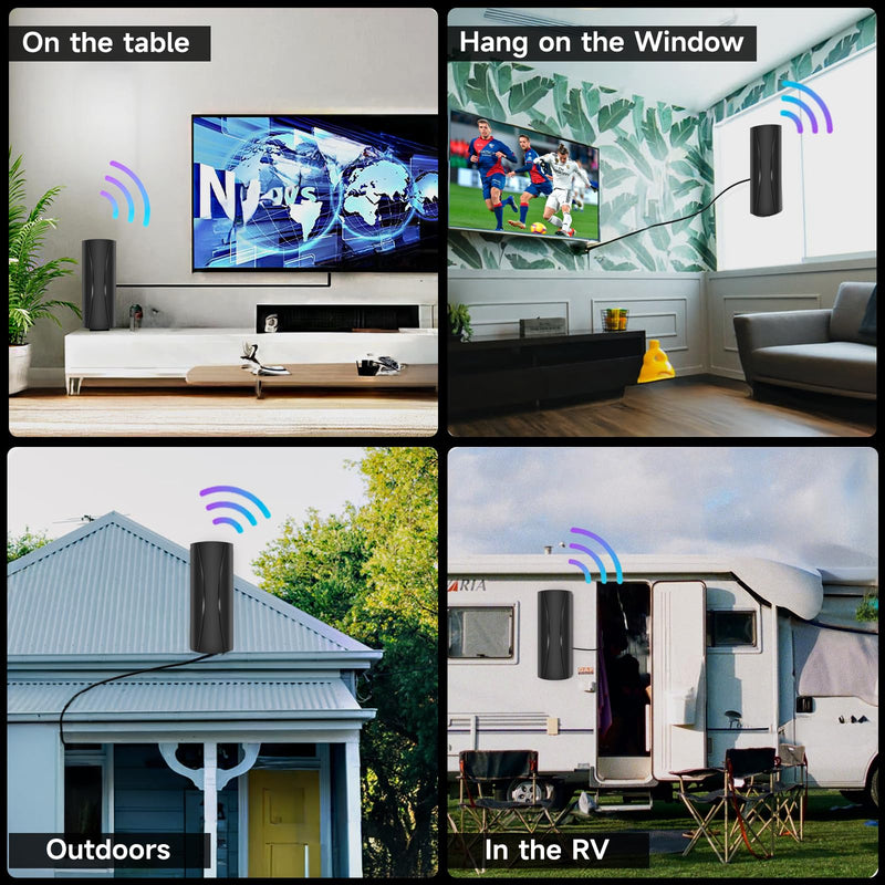 Strongest TV Antenna, 1600 Miles Range Digital Antenna for Smart TV Indoor, TV Antenna for Local Channels with High Gain Amplifier, Long Range HD TV Antenna Supports 4K 8K,1080p -36ft Coax Cable AN-5004