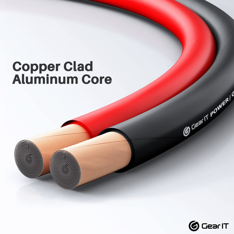 GearIT 16 Gauge Wire (50ft Each - Black/Red) Copper Clad Aluminum CCA - Primary Automotive Power/Ground for Battery Cable, Car Audio, Trailer Harness, Electrical - 100 Feet Total 16ga AWG Wire 16 Gauge (50ft Each - Black/Red)