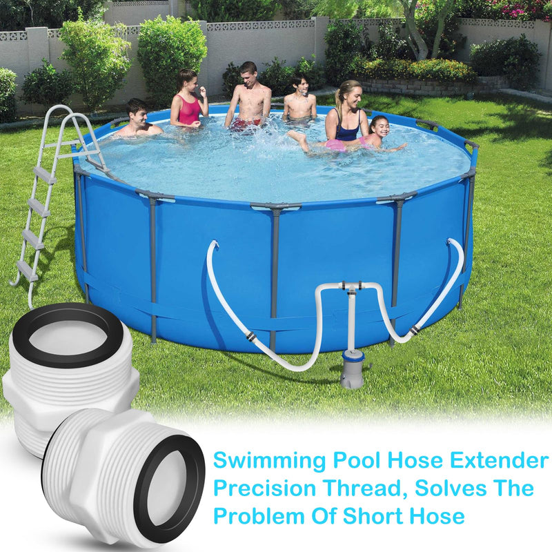 2Pcs 1.5’to 1.5’ Pool Hose Adapter, Pool Hose Connector Coupling Above Ground Pool Hose Adapter Compatible with Intex, Garden Hose Extender with 2 Rings Gaskets for 1.5 Inch Above Ground Pool Hose 2pcs