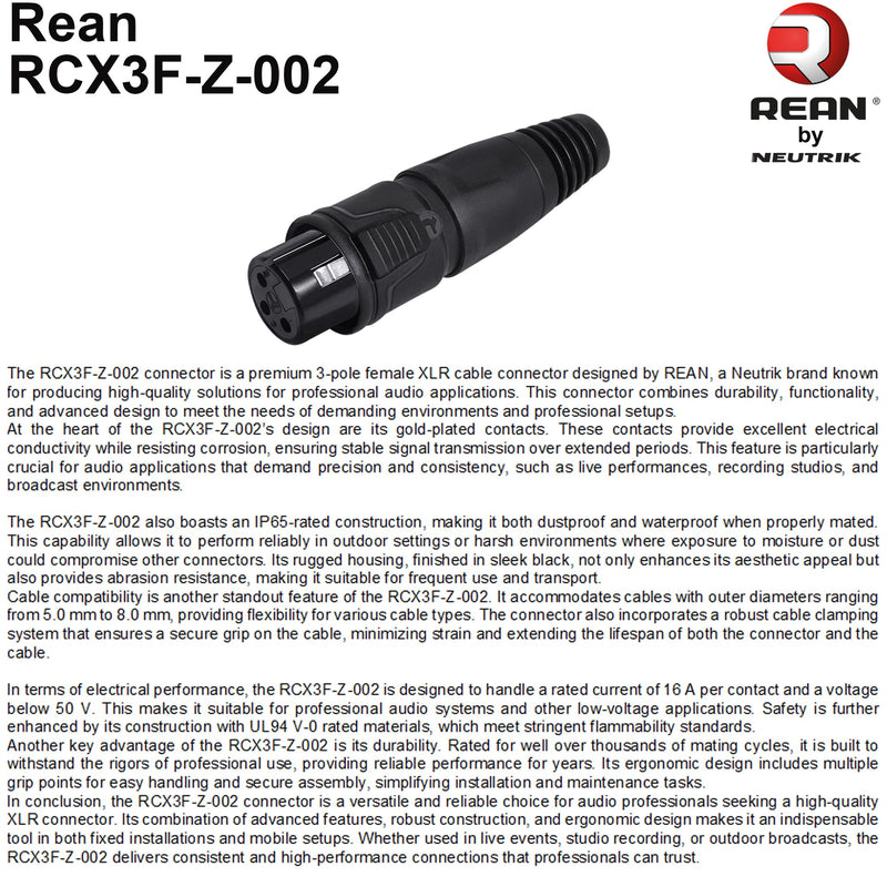 WBC-VALUELINE-2CS (22 AWG) - 4 Units - 6 Foot–Low-Capacitance Shielded Balanced Flexible Microphone, Active-Speaker & Interconnect Cables with Neutrik-Rean IP65 Rated Gold XLR Connectors