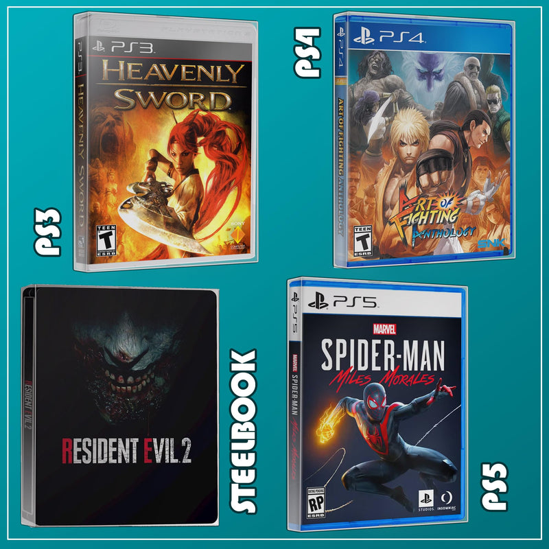 MALKO 10 Pack Steelbook Protector Case. Compatible with: 4K UHD | Blu-Ray | Arrow Video w/Slipcover | Criterion Blu Ray Case | PS3 PS4 PS5 Games & Steelbooks 10 Pack - Steelbook