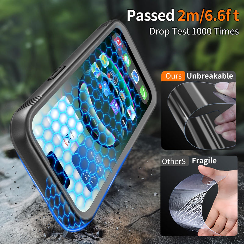 Cozycase for iPhone 16e/iPhone 17e Waterproof Case Heavy Duty Full Body | Compatible with MagSafe 360 Shockproof Dustproof with Screen Camera Protector Double IP68 Water Dust Drop Proof Cover Black Black/Mag For iPhone 16e/17e