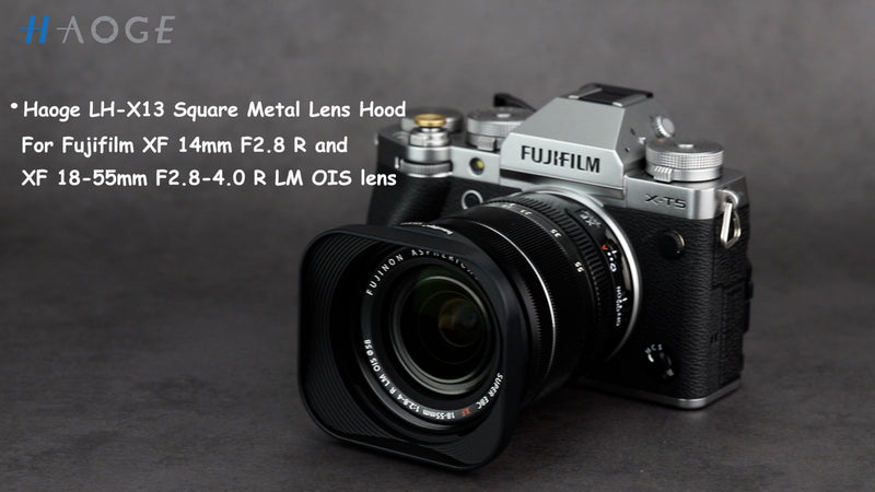 Haoge LH-X13 Bayonet Square Metal Lens Hood for Fujifilm XF 18-55mm F2.8-4.0 R LM OIS Lens on Fuji Fujinon X-Pro2 X-Pro3 X-T5 X-T4 X-T30 X-T20 X-E4 X-S20 X-A20 X-E3 X-H1