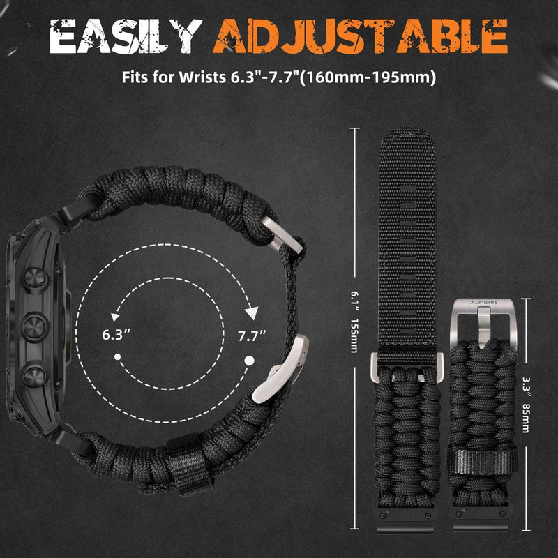 Bandletic Nylon Bands Compatible with Garmin Watch 22mm