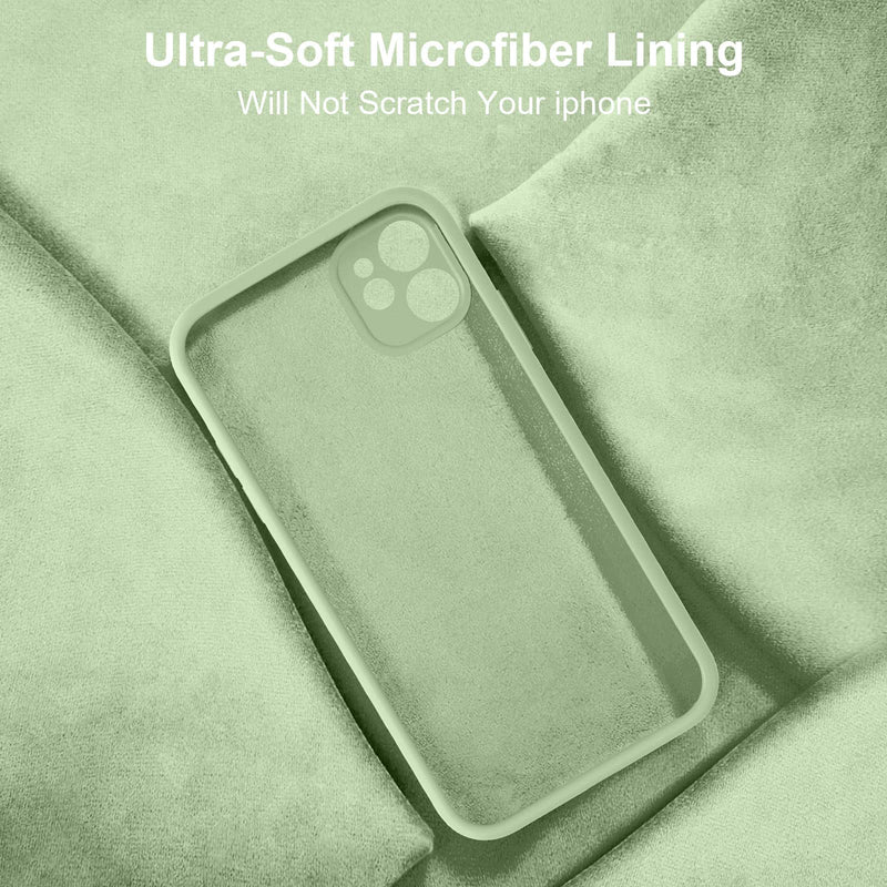 Vooii Compatible with iPhone 11 Case, Upgraded Liquid Silicone with [Square Edges] [Camera Protection] [Soft Anti-Scratch Microfiber Lining] Phone Case for iPhone 11 6.1 inch - Matcha