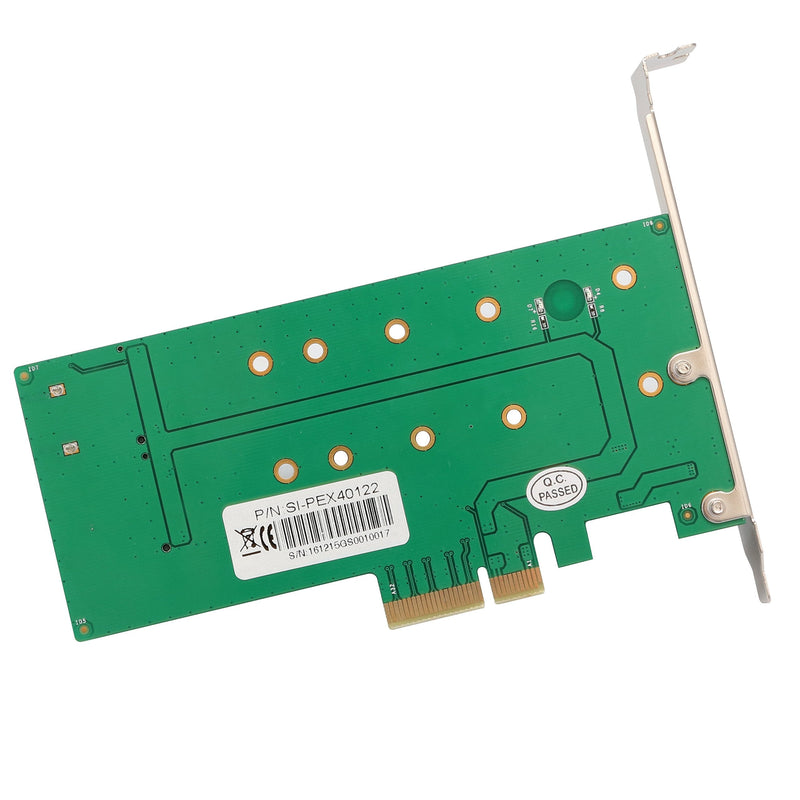 I/O Crest M2 SSD NVME M-Key to PCI-e 3.0 x4 Adapter Card and SATA B-Key M.2 to SATA Port convertor 22110 2280 2260 2242 2230 to with Low Profile Bracket - Dual M.2 PCIe Adapter M.2 M-Key & B-Key PCI-e