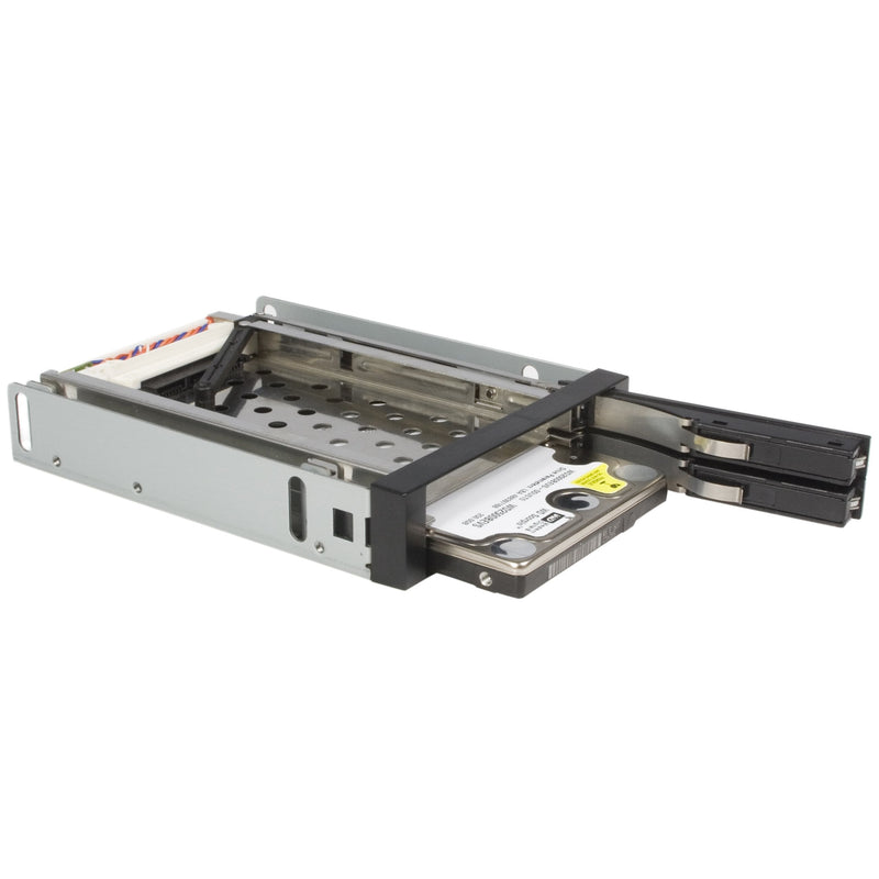 StarTech.com 2 Drive 2.5in Trayless Hot Swap SATA Mobile Rack Backplane - Dual Drive SATA Mobile Rack Enclosure for 3.5 HDD (HSB220SAT25B), Black Single