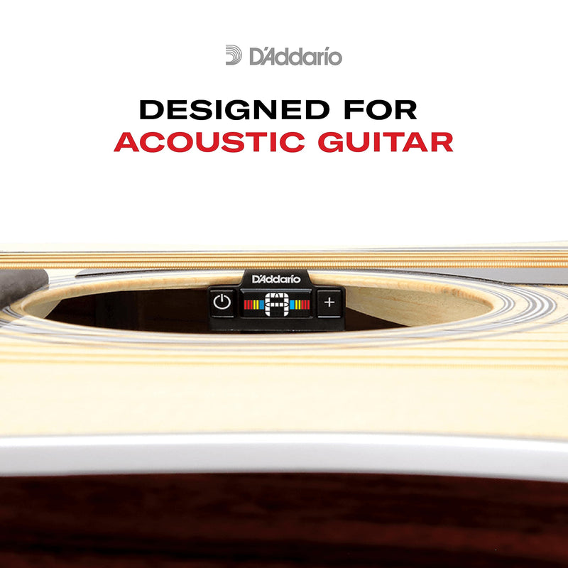 D'Addario Guitar Tuner - NS Micro Soundhole Tuner - Fits in Guitar Sound Hole - For Acoustic Guitars, Ukuleles - Non Marring Sound Hole Clip - Quick & Accurate Tuning