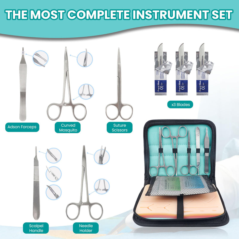 Suture Practice Kit for Medicine and Vet Students, Suture Kit for Suture Practice with Multilanguage Elearning, Suture Kit Practice Medical Student, Practice Suture Kit, Suturing Kit, Suture Kits