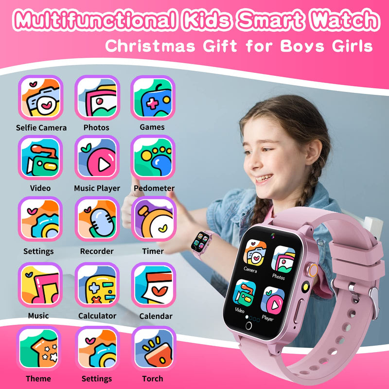 Cosjoype Kids Smart Watch *2, Kids Watches with Video Camera Music Player Pedometer Learn Card Audio Stories Flashlight 12/24hr Toys for 4-12 Year Old Girls Boys