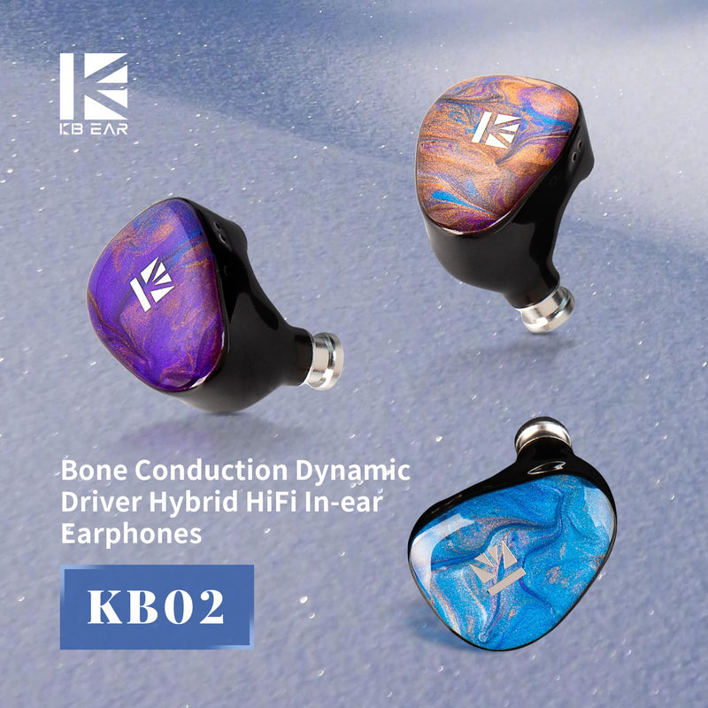 KBEAR KB02 in Ear Monitor Headphones Wired Earbuds HiFi IEM with 2PIN IEM Cable in Ears Earphones Gaming Earphones for Musicians Singers Audiophiles Guitarist Blue without Mic