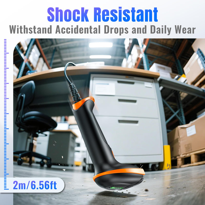 [AUSTRALIA] - Tera Upgraded USB 1D 2D QR Barcode Scanner Wired, Officially Certified Dustproof Shockproof Waterproof IP65 Ergonomic Handle Fast and Precise Scan for Windows Linux Plug and Play Model D5100Y 2D Wired 