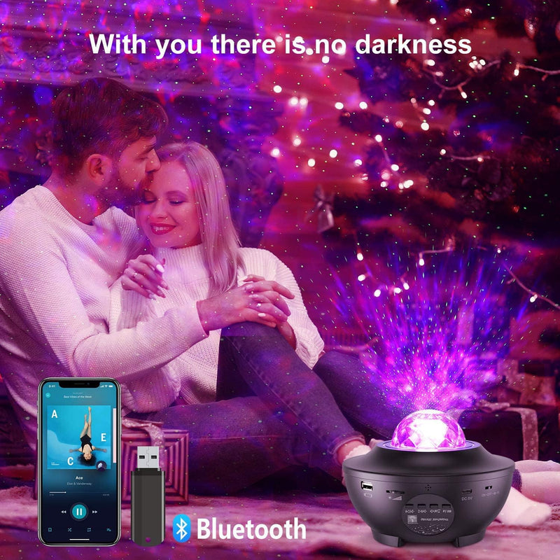 Star Projector Night Light Projector with LED Nebula Cloud, Galaxy Starry Projector Light Build-in Bluetooth Stereo Music Speaker for Kids Adults Bedroom/Party/Birthday Gifts/Home Theatre
