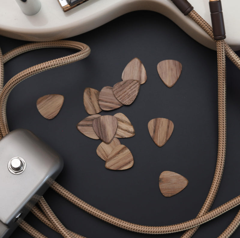 12 Pack Wood Guitar Picks - Guitar Picks for Acoustic and Electric Guitar, 1.6mm Thickness, Heavy Thickness Guitar Pick, for Bass Guitar, Ukulele