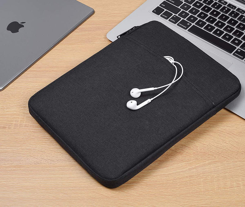 10 inch Waterproof Tablet Sleeve Case for 10.9 New iPad/iPad Pro 11/10.2 iPad/10.9 iPad Air 5 4/10.5 iPad Pro Air, Fire Max 11 Tablet/Kindle Fire HD 10 10.1/Scribe 10.2,Samsung Galaxy Tab A8/A7/S8/S7 9-11 Inch Black