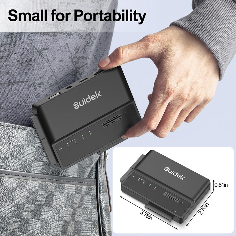 SUIDEK M.2 NVMe to SATA/IDE Adapter, USB 10Gbps Hard Drive Reader Tool Free | PCIe NVMe, SATA and IDE Adapter, M2 SSD Enclosure for M.2 (M Key&M+B Key) Any Sizes, 2.5/3.5" SATA SSD/HDD and 3.5" IDE HDD Black-M.2+SATA+IDE