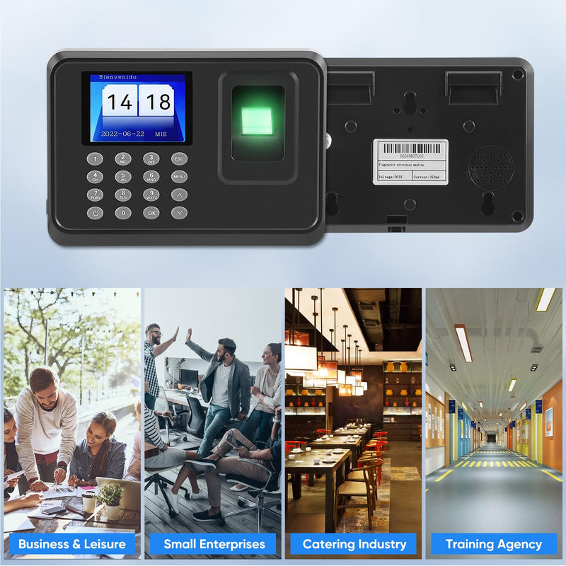 Time recording for small businesses, no network required, working time recording with auto calculation function, stamp clock, time recording with fingerprint