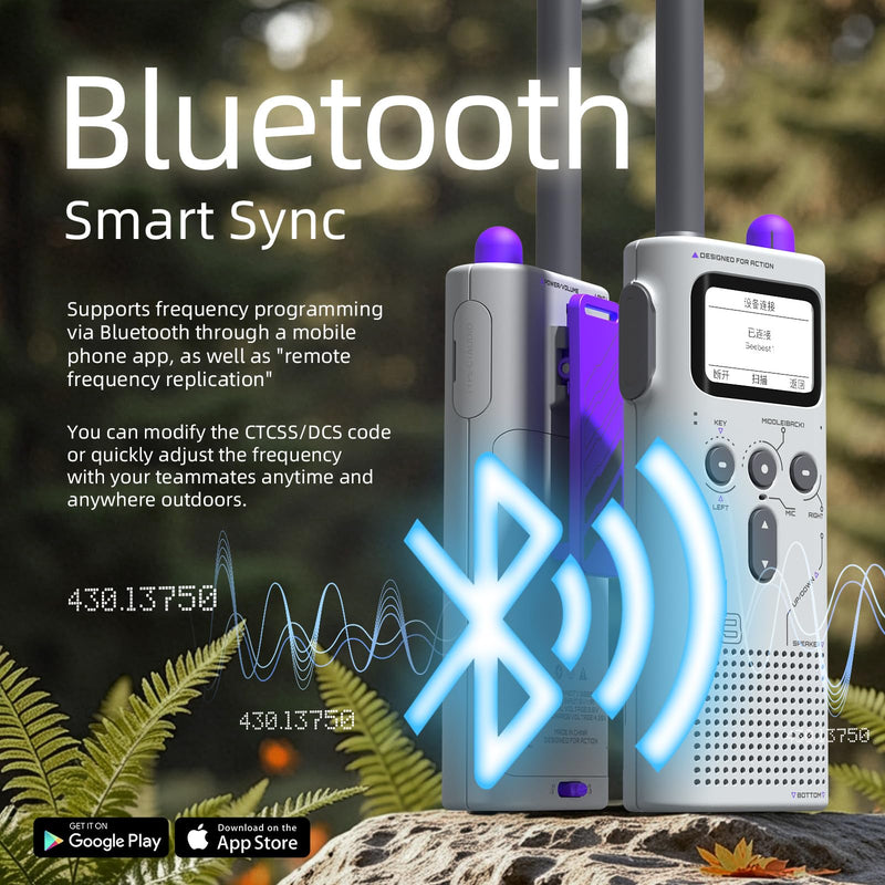 BEEBEST 3 Pro 5W GMRS Handheld Radio, Mecha Gray, 1 Pack | Bluetooth App Programming, 3000mAh Removable Battery, Repeater Capable, Dual Watch, 1.6-Inch LCD, USB-C Charging 1-pack