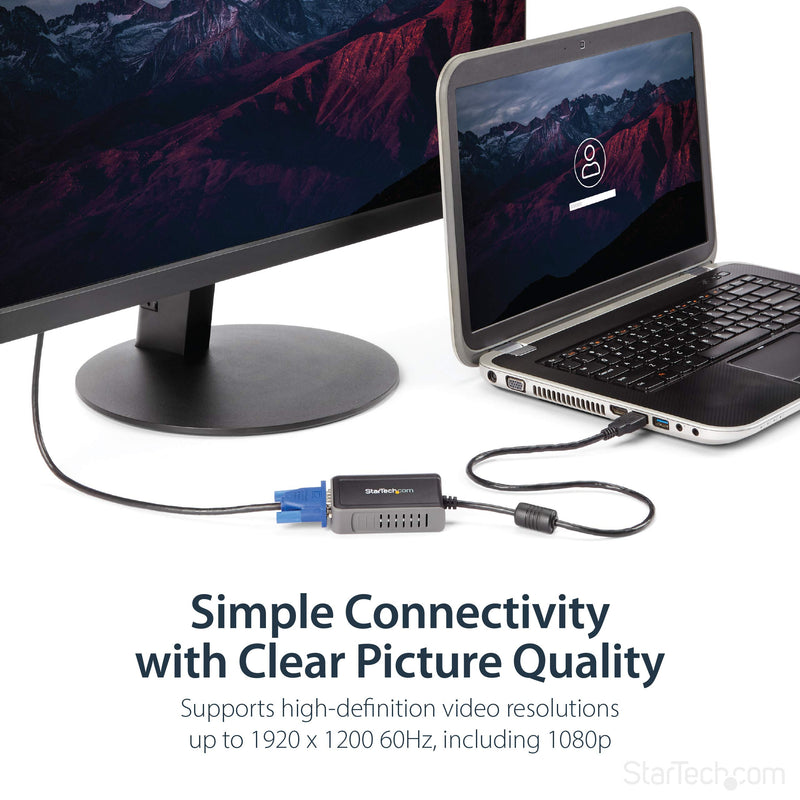 [AUSTRALIA] - StarTech.com USB 2.0 to VGA Adapter, USB to VGA Monitor Converter for Windows, 1440x900 (no support for macOS/ChromeOS/Linux) 1440p x 900p 