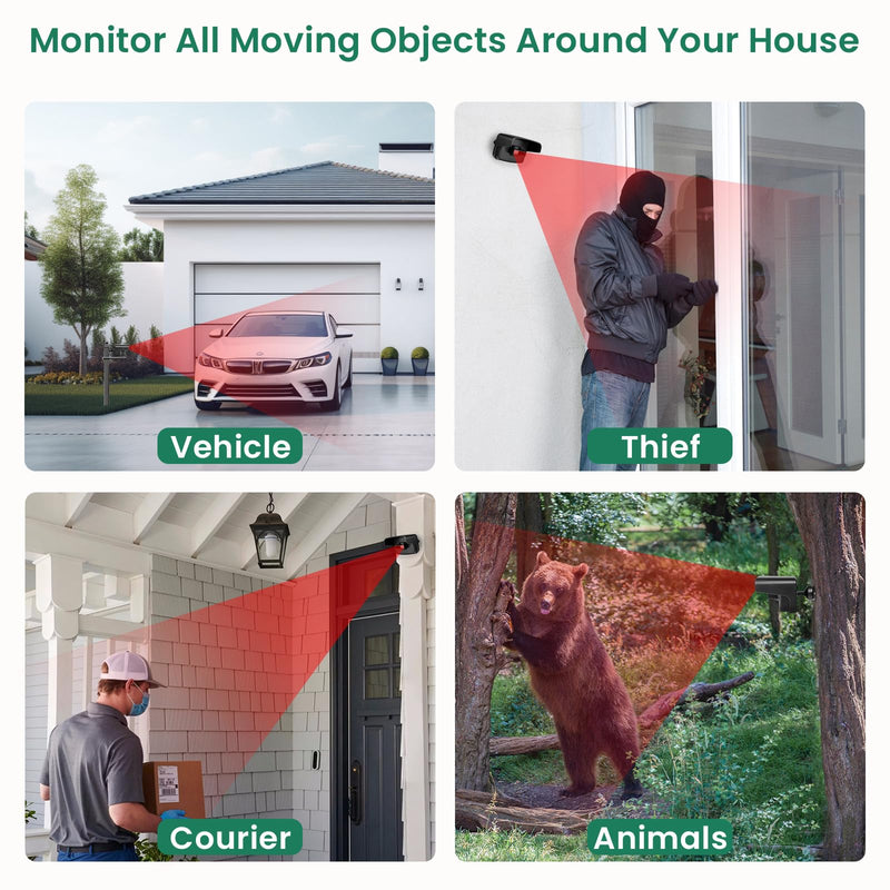 Driveway Alarm, BITIWEND Driveway Alarms Wireless Outside Weatherproof Motion Sensor&Detector, 600 FT Long Range Security Alert System-Monitor&Protect Outdoor/Indoor Property - 1 Receiver & 2 Sensors