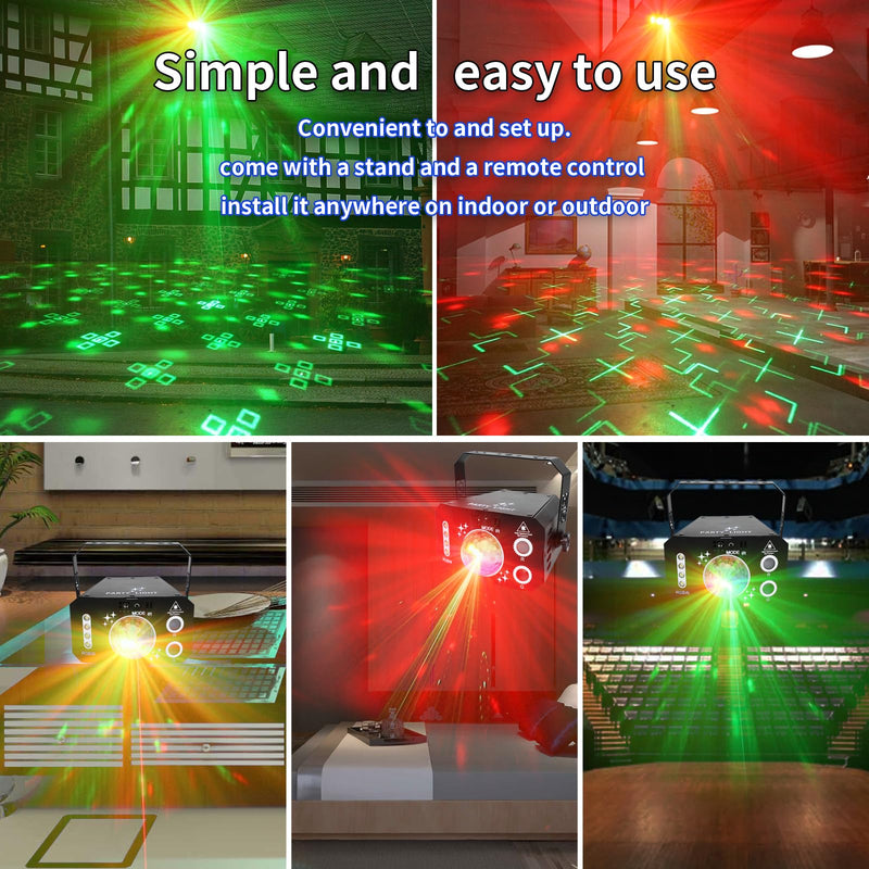 Wuzstar 7 Lens Disco Ball Lights,USB Powered RGBW DJ Strobe Lighting Sound Activated,Laser Party Light Indoor Outdoor for Xmas Club Bar Parties Holiday Christmas Home Decoration