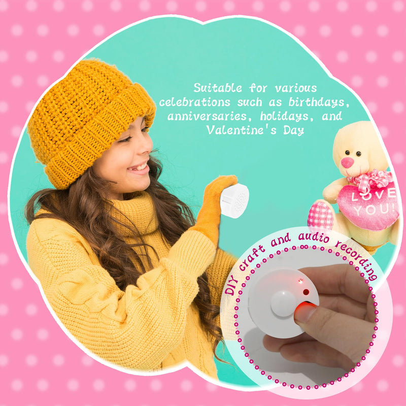 9 Pcs Voice Recorder Recordable Sound Module for Stuffed Animal Bear Doll Plush Toy Pillow Device Record Custom Message Music Recording Button Box DIY Crafts Birthday (30 Seconds) 30 Seconds